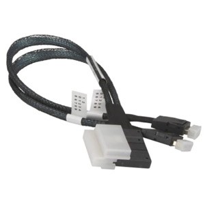 Supermicro SlimSAS x8 SFF-8654 to 2 x4 SFF-8611 OCuLink Cable - 0.28m