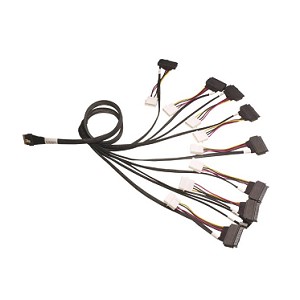 Broadcom x8 SFF-8654 SlimSAS to 8x SFF-8639 U.3 with Power cable - 1M