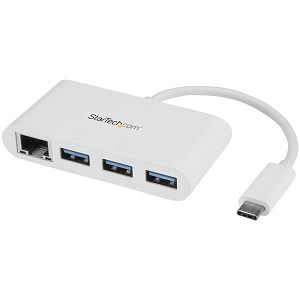 StarTech USB-C to 3-Port USB-A 3.0  w/ Gigabit RJ-45 - White